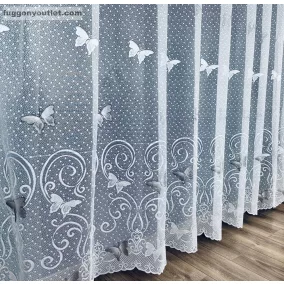 Pillangó, fehér alapon szürke, 500x175 cm 