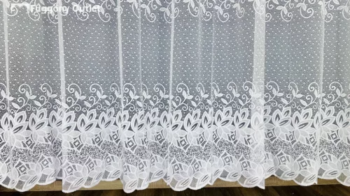 2 Sor Csipke minta Pöttyös, fehér, 300x175 cm