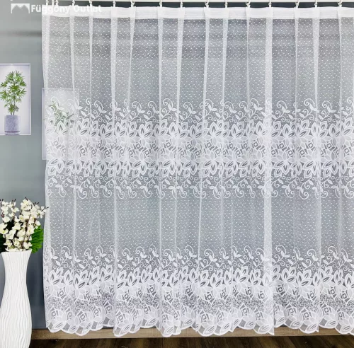 2 Sor Csipke minta Pöttyös, fehér, 300x175 cm