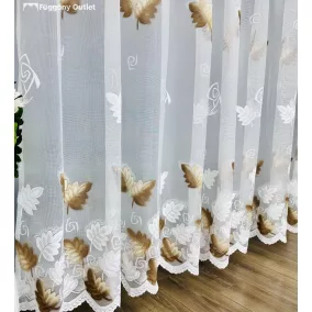 Levélmintás csipke függöny, 300x175 cm