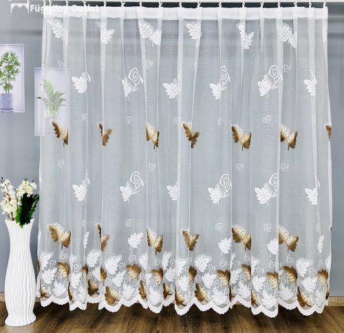 Levélmintás csipke függöny, 300x175 cm