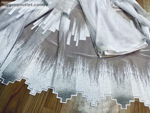 Parketta, fehér alapon szürke, 400x155 cm