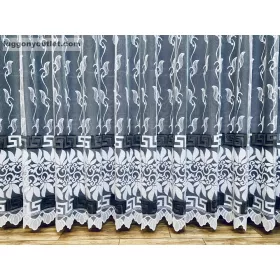 Görög minta, fehér alapon fekete, 400x175 cm