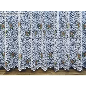 Sűrű Levél, fehér alapon zöld barna, 500x250 cm