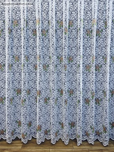 Sűrű Levél, fehér alapon zöld barna, 400x250 cm