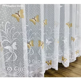 Lepke, fehér alapon óarany, 300x175 cm