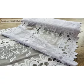   Méteráru, Vitrázs Függöny, Zsakar, Végtelenlevél fehér, 60 cm 