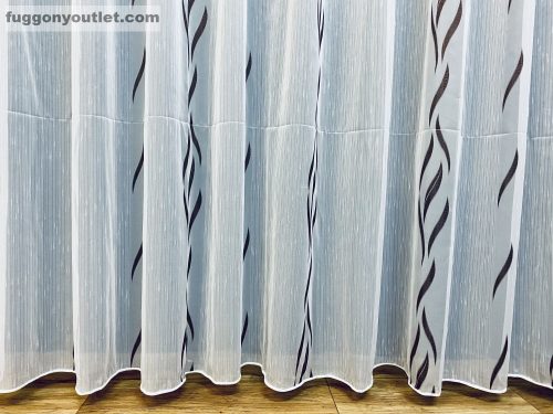 Voile, Azra, fehér alapon barna, 200x210 cm