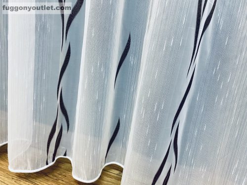 Voile, Azra, fehér alapon barna, 200x210 cm