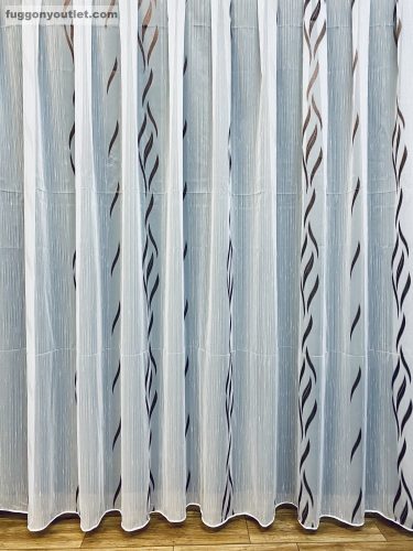 Voile, Azra, fehér alapon barna, 200x210 cm