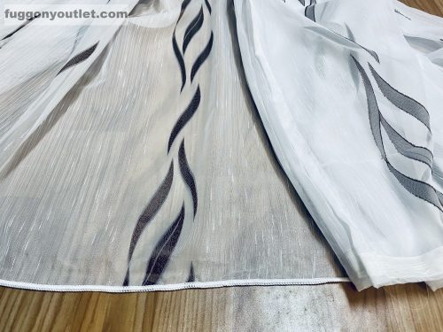 Voile, Azra, fehér alapon barna, 200x210 cm