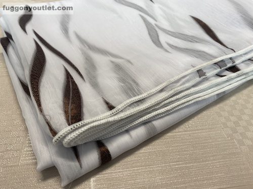 Voile, Azra, fehér alapon barna, 200x210 cm