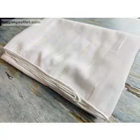 Voile, Pálcika fehér alapon arany, 400x260 cm