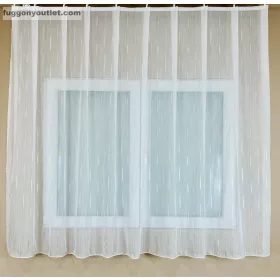 Voile, Pálcikas fehér alapon arany, 400x150 cm