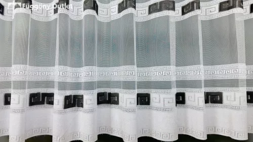 Görögsor, fehér alapon fekete, 500x250 cm