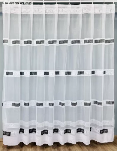 Görögsor, fehér alapon fekete, 500x250 cm