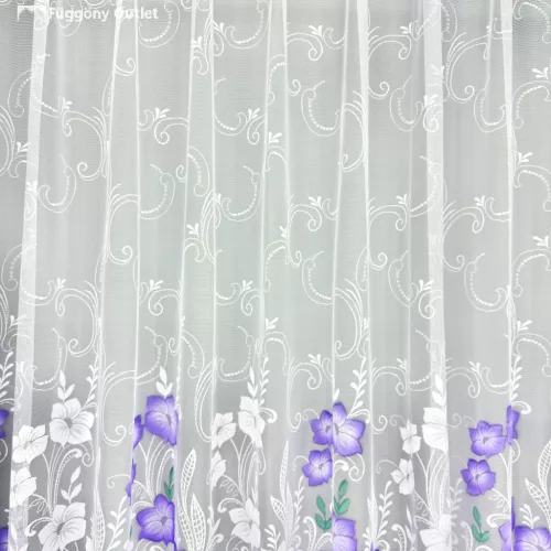 Pipacsvirág, fehér alapon lila, 500x175 cm