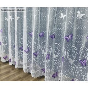 Pillangó, fehér alapon lila, 400x155 cm