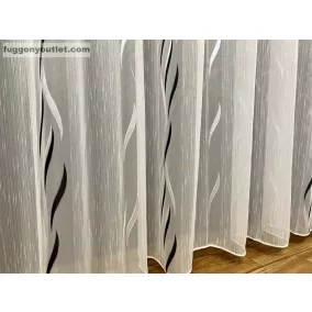 Voile, Azra, fehér alapon fekete, 200x210 cm 