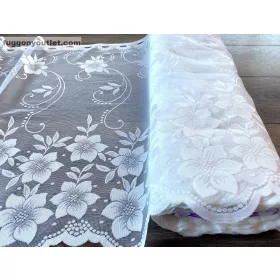   Méteráru, Vitrázs Függöny, Zsakar, Csillag Virág krém, 70 cm 