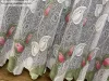 Tulipánlevél, fehér alapon Rózsaszín,-zöld, 500x250 cm