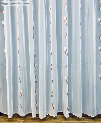 Voile, Szongül,sima voile, fehér alapon Terra, 300x260 cm 