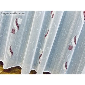 Voile, Zelis, fehér alapon bordó, 300x260 cm 