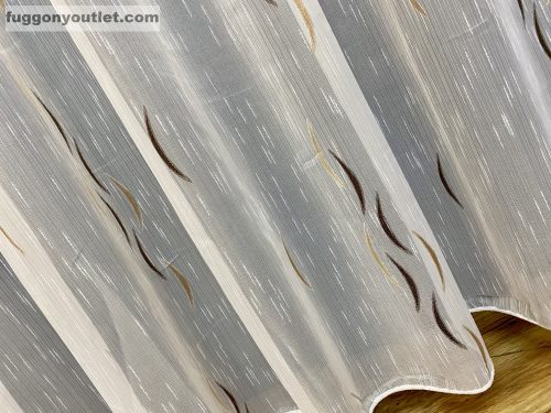 Voile, csoki barna Mogyoro arany Holdok fehér alapon csoki barna, 300x260 cm 