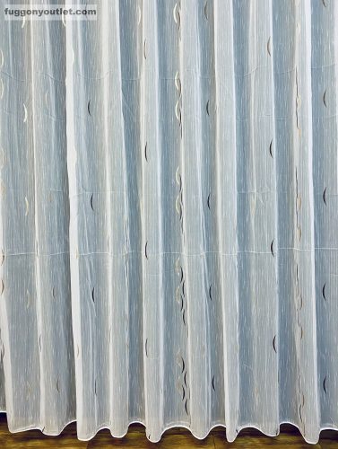 Voile, Holdak, fehér alapon csoki barna, 300x260 cm 