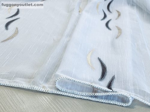 Voile, Holdak, fehér alapon csoki barna, 300x260 cm 