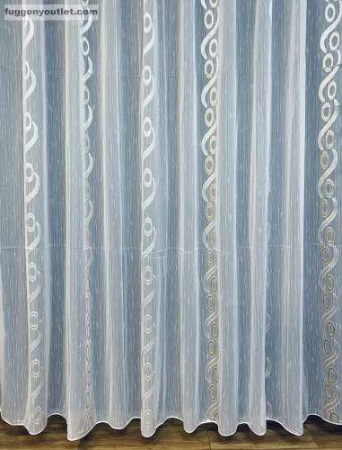 Voile, Százalék, fehér alapon arany, 500x260 cm 