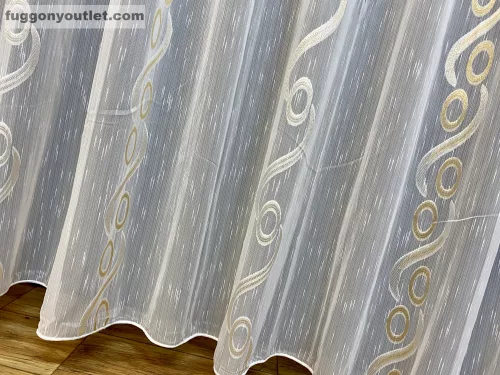 Voile, Százalék, fehér alapon arany, 500x260 cm 
