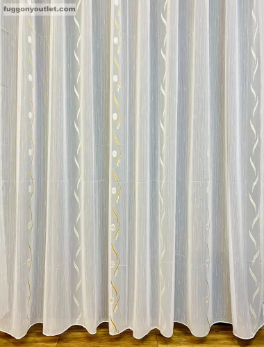 Voile, Roshan, fehér alapon arany, 300x260 cm 