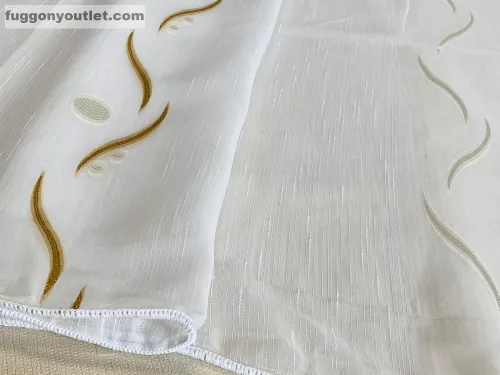Voile, Roshan, fehér alapon arany, 300x260 cm 