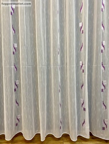Voile, 5045, fehér alapon lila, 300x260 cm 