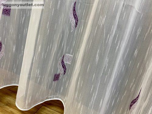 Voile, 5045, fehér alapon lila, 300x260 cm 