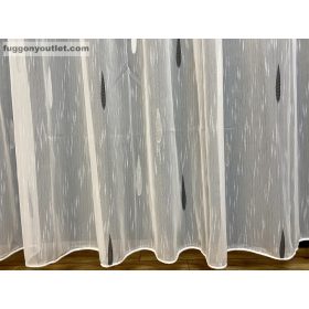Voile, eső cseppes, fehér alapon fekete, 300x260 cm 