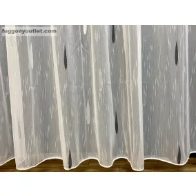 Voile, eső cseppes, fehér alapon fekete, 300x260 cm 