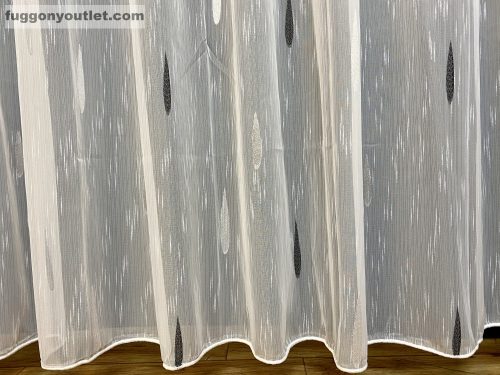 Voile,  eső cseppes, fehér alapon fekete, 300x260 cm 