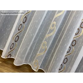 Voile,Százalék, fehér alapon barna arany, 300x260 cm 