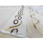 Voile,Százalék, fehér alapon barna arany, 300x260 cm 
