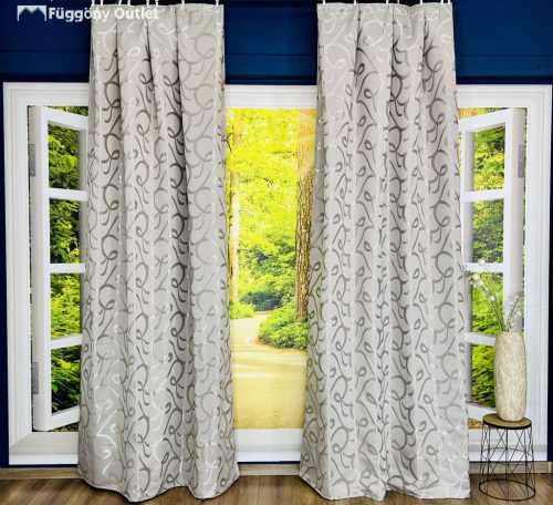 Sötétítő, Kacskaringó, Selyem Galambszürke, 140x180 cm, 2db-os csomag