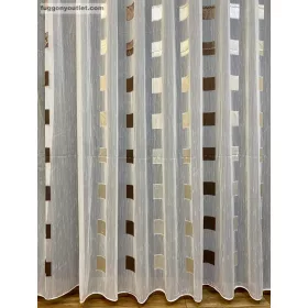 Voile, Kocka, csokibarna arany ezüst, 300x260 cm