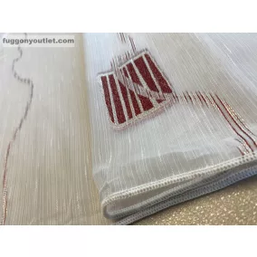 Voile, Zikzak bordó fehér alapon bordó, 300x260 cm 