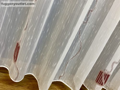 Voile, Zikzak bordó fehér alapon bordó, 300x260 cm 