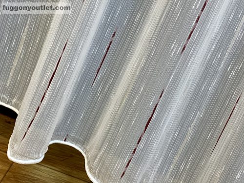 Voile, Pálcikás, fehér alapon bordó, 300x260 cm