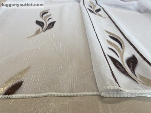 Voile, Halime, fehér alapon barna arany, 400x260 cm