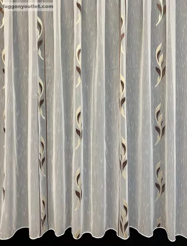 Voile, Halime, fehér alapon barna arany, 300x210 cm