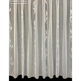 Voile, Halime, fehér alapon szürke, 300x210 cm