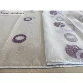 Voile, Karikas, fehér alapon lila, 300x260 cm 
